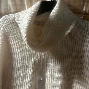 LOFT Women's Ivory Cowl Neck Sweater